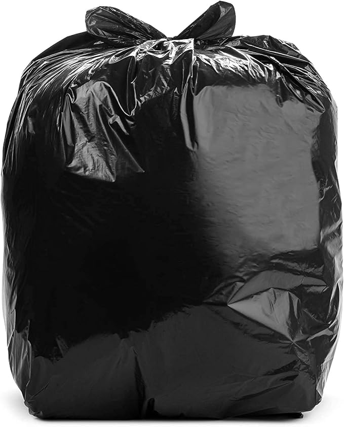 Aluf Plastics T-Tough Roll Pack Low Density Repro Blend Star Seal Coreless Rolls Bag, 56 Gallon Capacity, 47" Length x 43" Width, XXH Strength, Black (Pack of 400)