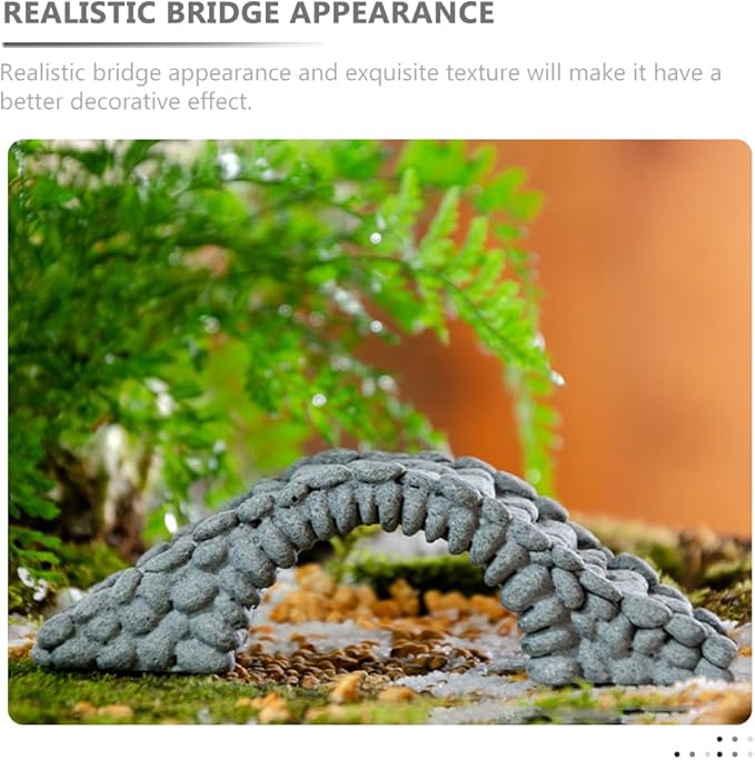 FRCOLOR Fish Tank Bridge Figurine Fairy Garden Bridge Miniature Resin e DIY Accessories for Fish Tank Decoration for Bonsai, Garden, and Indoor Decoration