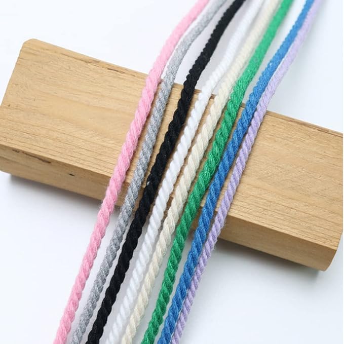 FLIPPED 100% Natural Cotton Macrame Cord,5mm x110 Yards Macrame Cords Colored Cotton Macrame Rope Craft Cord for DIY Crafts Knitting Plant Hangers Christmas Wedding Décor（Black）…