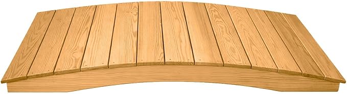 6 FT Oak Amish Made Pinewood Heavy Duty Garden Bridge for Walkway, Backyard Pond & Landscaping, Outdoor Wooden Footbridge for Koi Pond, Japanese Style Decorative Bridge, Made in USA
