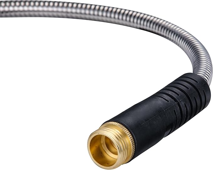 Water Hoses 8 feet – 3/4'' Fittings, Flexible Garden Hoses for Garden Watering, Outdoor Cleaning, House Cleaning, Car Washing, Swimming Pool, Camping, Agricultural Irrigation, Dog Bathing