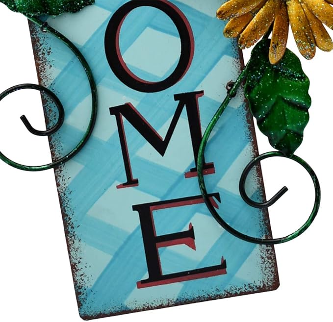 Door Decoration Metal Flower Welcome Sign Wall Hanging Decorations for Spring Summer Front Porch Door Hanger Rustic Home Indoor Outdoor Decor