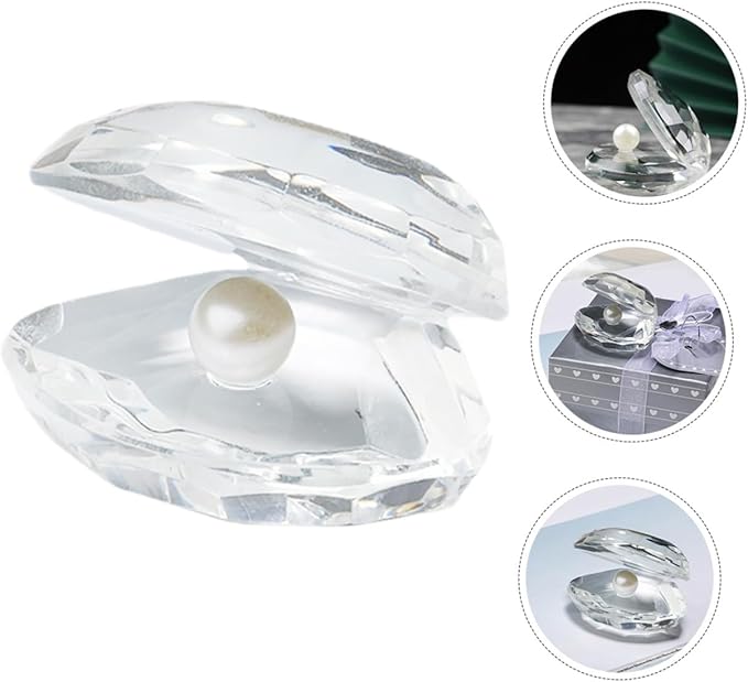 Crystal Pearl Shell Cake Decor Seashell Model Desktop Ornament Birthday Present Garden Decor Lightweight Decoration