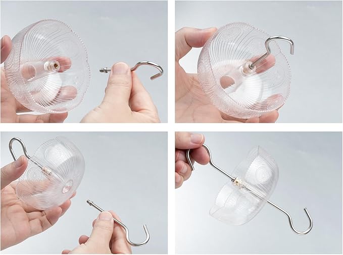 Ant Moat for Hummingbird Feeders, (4 Pack, 6 OZ) Vintage Style Ant Guard Hummingbird Feeder (Clear)