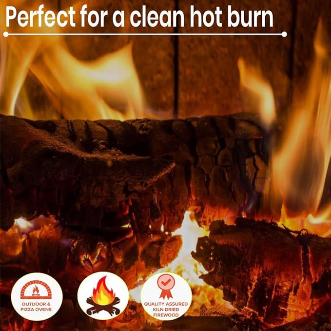Old Potters Kiln Dried Firewood - Hickory, 1100 Cu. in, 16-18 Logs ~ 8" x 2.5" Logs. Cooking Wood for Grilling, Smoking, and Firepits, Hickory.