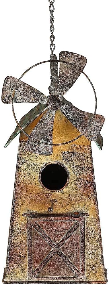 13" H Metal Bird Houses for Outside Hanging Birdhouses Outdoor (Windmill)