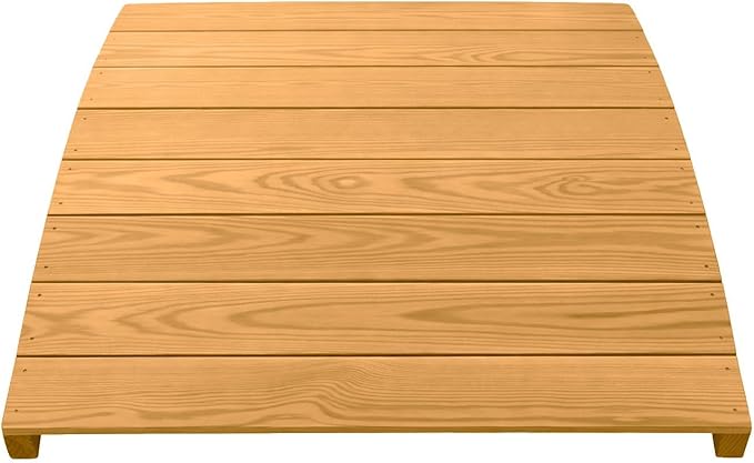 4 FT Oak Amish Made Pinewood Heavy Duty Garden Bridge for Walkway, Backyard Pond & Landscaping, Outdoor Wooden Footbridge for Koi Pond, Japanese Style Decorative Bridge, Made in USA