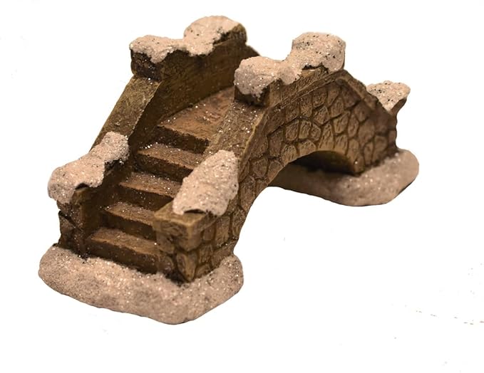 Treasure Gurus Miniature Snow Covered Arch Bridge Outdoor Mini Fairy Garden Dollhouse Landscape Decor