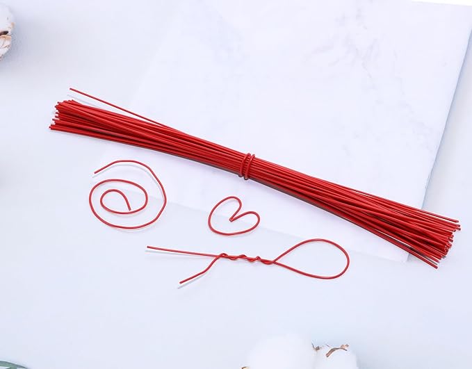 Tupalizy 8 Inch Reusable Cable Ties Wire Twist Ties Garden Twine for Plastic Bags Electronics Cords Organizing Gardening Vines Climbing Plants Halloween Christmas Holiday Decors Crafts,100PCS, Red