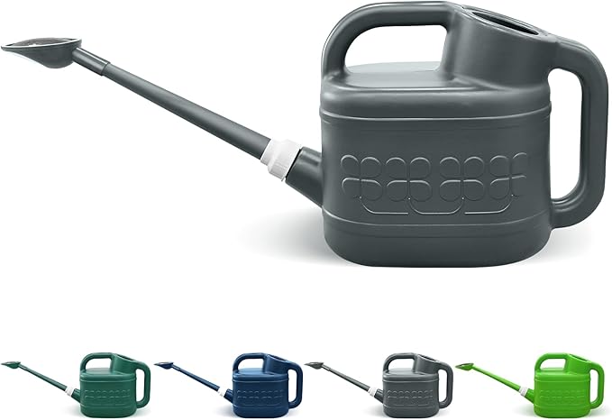 2 Gallon Watering Can for Outdoor Plants, Plant Watering Can with Removable Long Spout and Stainless Steel Sprinkler Head, Large Water Can for Garden Flowers Vegetables