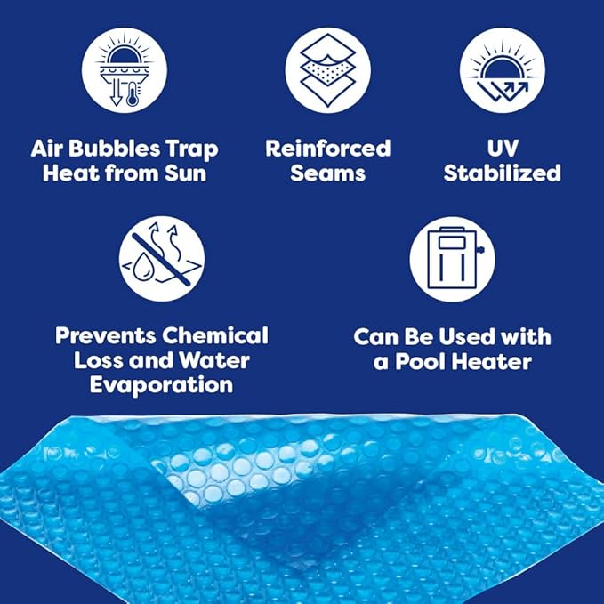 In The Swim 21' Premium Plus Blue/Black Round Solar Pool Cover 12 Mil for Solar Heating Above Ground Pools and Inground Pools