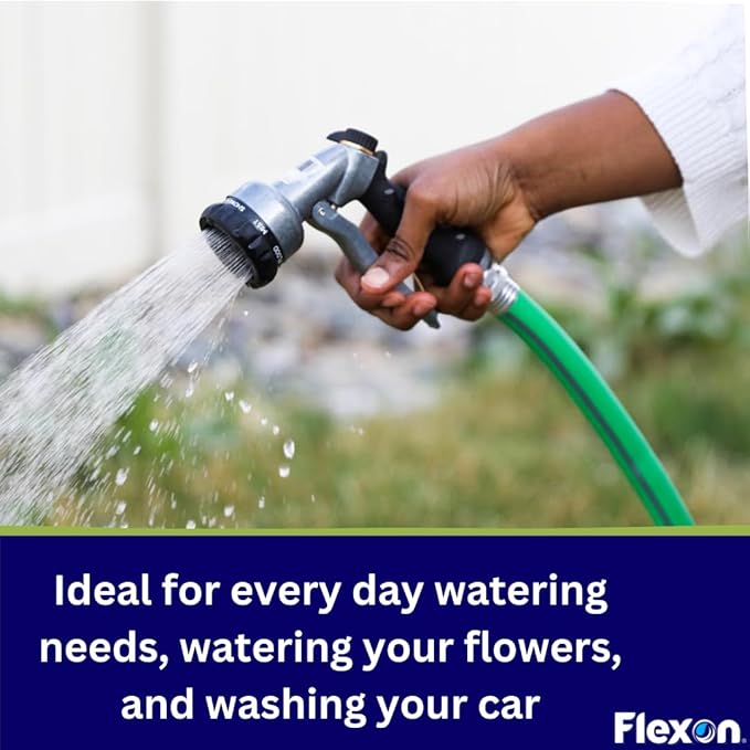 Flexon Featherlite 5/8" x 100-Foot Ultra Flexible Drinking Water Safe Garden Hose – Heavy Duty, Kink-Resistant, Lightweight, Durable, Ideal for Lawn, Garden, and Outdoor Use
