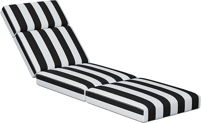 Chaise Lounge Cushions Outdoor, 80 x 26 x 4 Inch Lounge Chair Cushions for Outdoor Furniture - Waterproof Lounge Patio Replacement Cushion, 4In Fade-Resistant ThickPatio Chaise Lounge Cushion