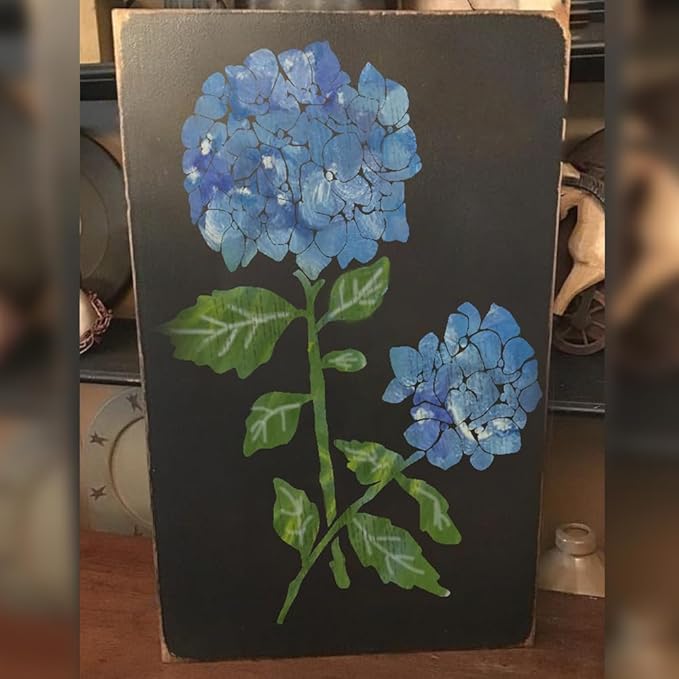 Hydrangea Stencil - Flower Stencils for Painting on Wood, Paper, Fabric, Wall, Furniture - Stencils for Crafts Reusable for Art, Cards, Journaling & Pattern Template - Floral Stencil (6x8 inch)