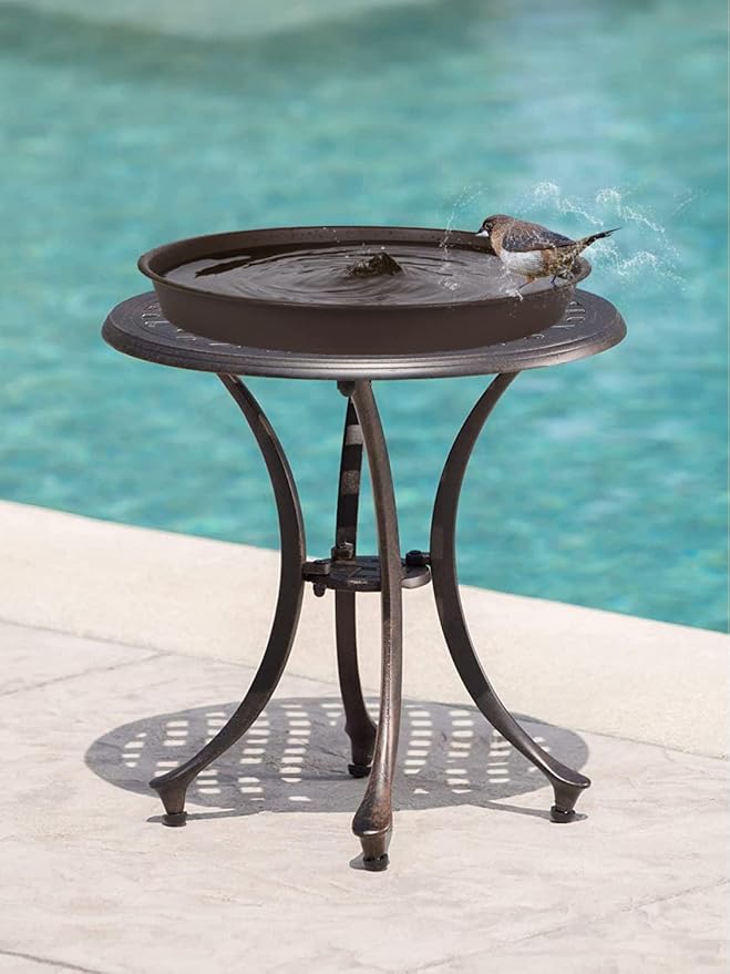 2 Pack of 14 Inch Bird Bath Tray, 10 12 14 16 18 20 Inch Large Plastic Bird Bath Bowls Only, Deep Durable Birdbaths for The Garden, Plant Trays for Planter 12-15" (14", Brown)