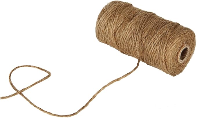 KINGLAKE Natural Jute Twine String 656 Feet 2mm Twine for Crafts Gift Wrapping Christmas Packing String for Arts Decoration, Wedding, Gardening