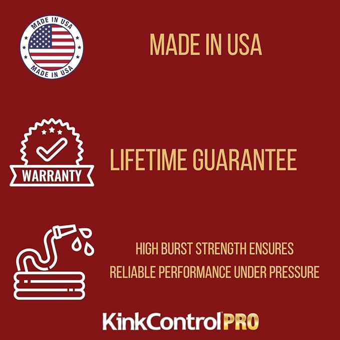 Kink Control Pro Garden Hose, Water Hosewith Superior UV Resistance, Ergonomic Grip, High Burst Strength, Triple Frame Technology for Kink Resistance, 100 Ft
