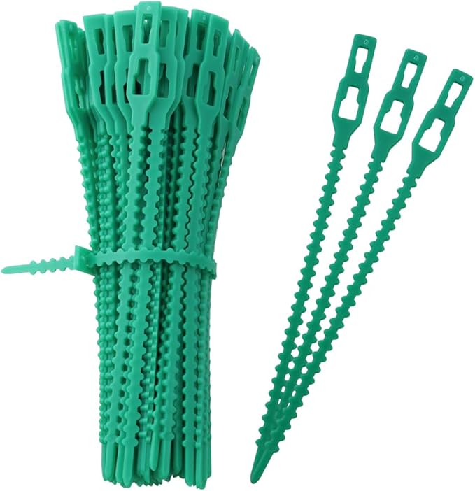 200-Piece Adjustable Garden Ties - Reusable Green Twist Ties for Plants