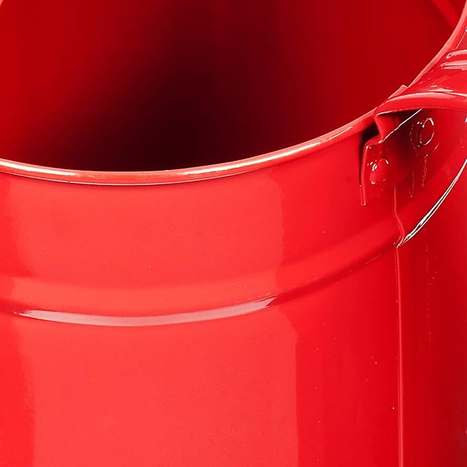 Metal Outdoor Watering Can, 1.2 Gallon Galvanized Steel with Sprinkler Head – Red