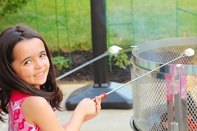 Marshmallows Roasting Sticks - Smores Sticks for Fire Pit Extras Long Extendable Smore Skewers Hot Dog Sticks for Campfires, 32 Inch Telescoping Forks Set of 8Pcs
