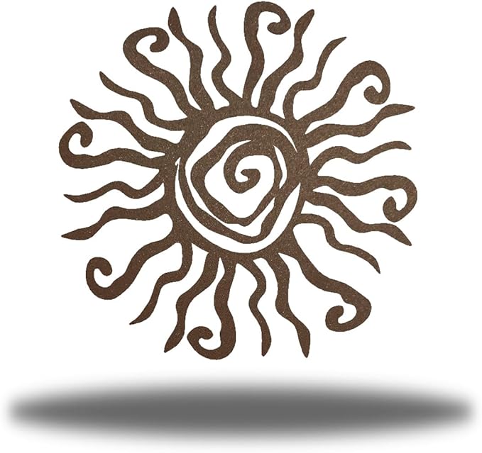 Riverside Designs Wacky Sun Metal Wall Art Indoor/Outdoor Decor - 12" Rust Rust Proof Wall Sculpture - Made in USA - Ideal for Bedroom, Garden, Home, Patio and Farmhouse