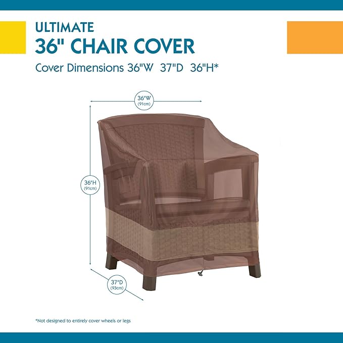 DUCKCOVERS Ultimate Waterproof 36 Inch Patio Chair Cover, Outdoor Chair Covers