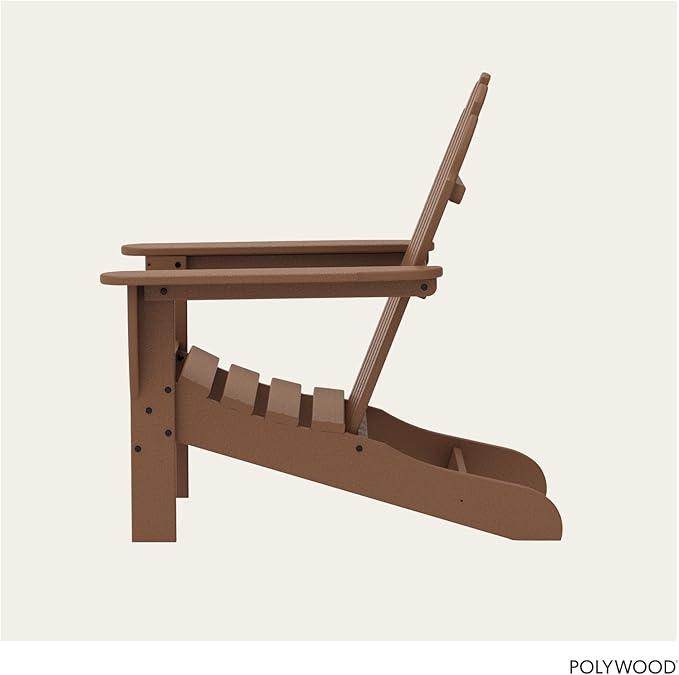 POLYWOOD AD4030TE Classic Outdoor Adirondack Chair, Teak