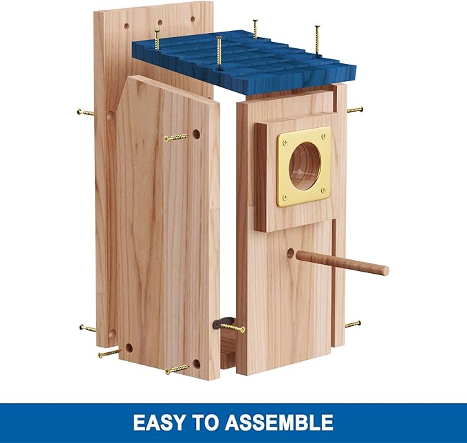 Bird Houses for Outside 2Pack with Copper Guard,Thicken Wooden Bluebird House Clearance Garden Country Cottages, Nesting Box for Finch Swallow Wren Chickadee Wild Bird Supplies, Easy to Assemble