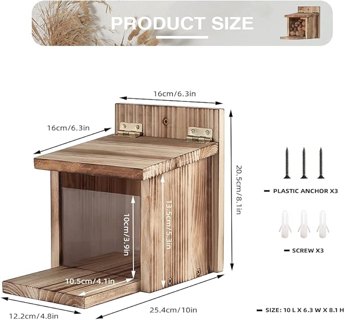 Freezing point Wooden Squirrel Feeder Picnic Table Food Feeder for Outside House Backyard Funny Gifts