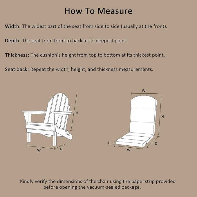 50"x20" Adirondack Chair Cushions Set of 2, Outdoor Rocking Chair Cushions Water-Resistant UV Resistant Weather Resistant High Back Patio Replacement Cushions,Folding Patio Chair Pad