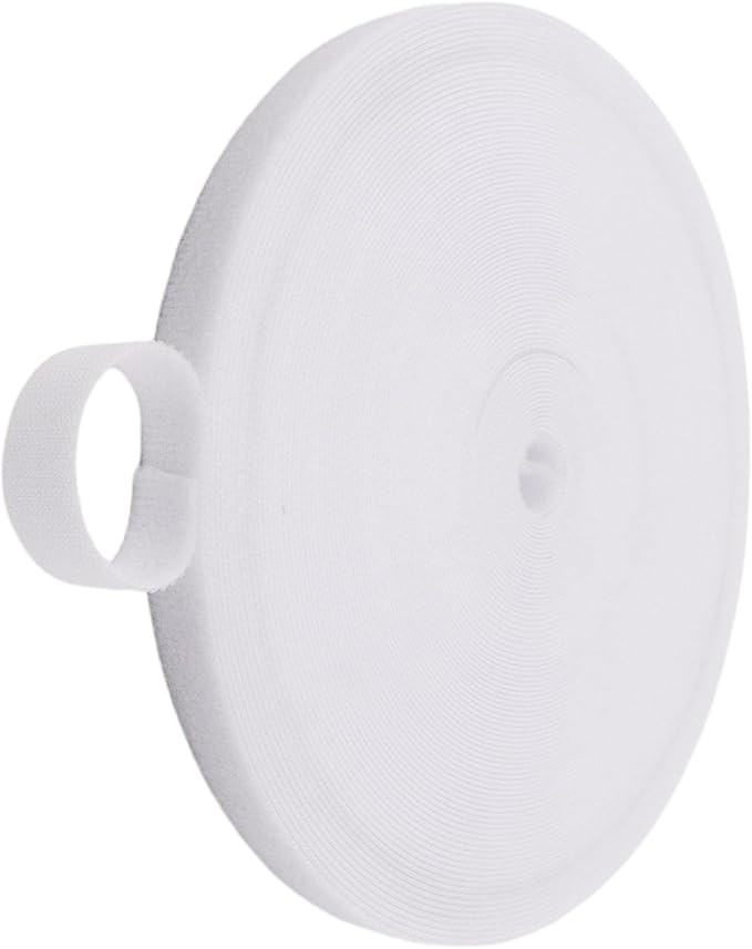 1 Roll 65 Feet/20M Plant Tape, Reusable Double-Sided Hook and Loop Tape, Width 12mm/0.47" Garden Tie for Climbing Plants Fastening Support, Cable Wire Management Strap (White)
