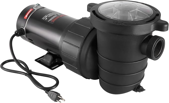 VEVOR Above Ground Pool Pump, 1HP, 80 GPM Max. Flow Single Speed Swimming Pool Pump, 120V 3450 RPM 36 ft Max. Head Lift Pool Pump with Filter Basket, for Above Ground Pools Hot Tubs Spas