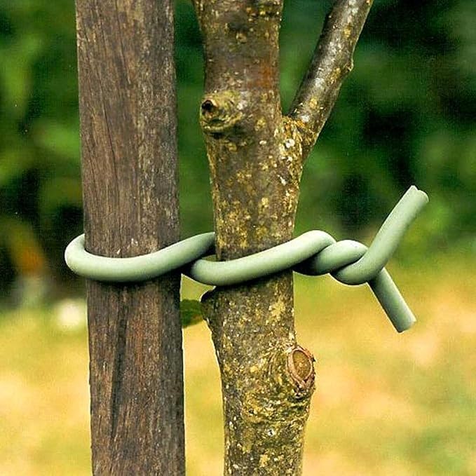 Plant Tie - Original Soft Tie, Flexible Rubber Ties for Plants - 16.4 ft - Green Rubber