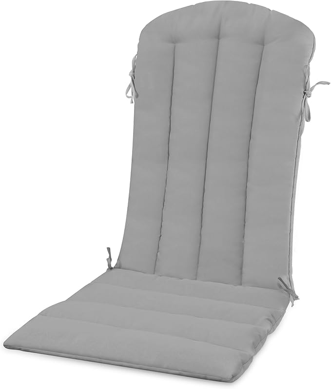 YEFU Adirondack Chair Cushion, Rocking Chair Cushions with Straps, Folding Patio Chair Pad for Indoor and Outdoor, 19.7x18.9x1.5 Inch, Gray