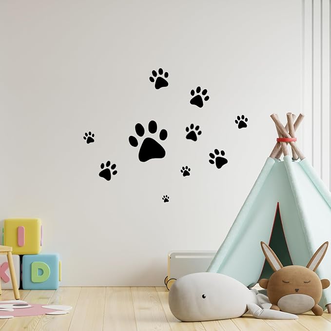 8 PCS Dog Paw Stencils, Animal Paw Paint Stencil Reusable Templates for Painting on Wood, 8 Sizes Bear Paw Plastic Stencils Set for Paper Art Fabric Tile Wall Room Home DIY Craft Decoration