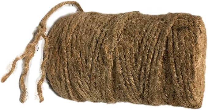 Jute Twine 3 Strands, About 3mm Strong 150 feet Long. Natural Brown Rope - Overall Pick for Climbing Plants, Tomatoes, Crafts, Gift Wrapping, Knitting Plant Hanger and Decoration
