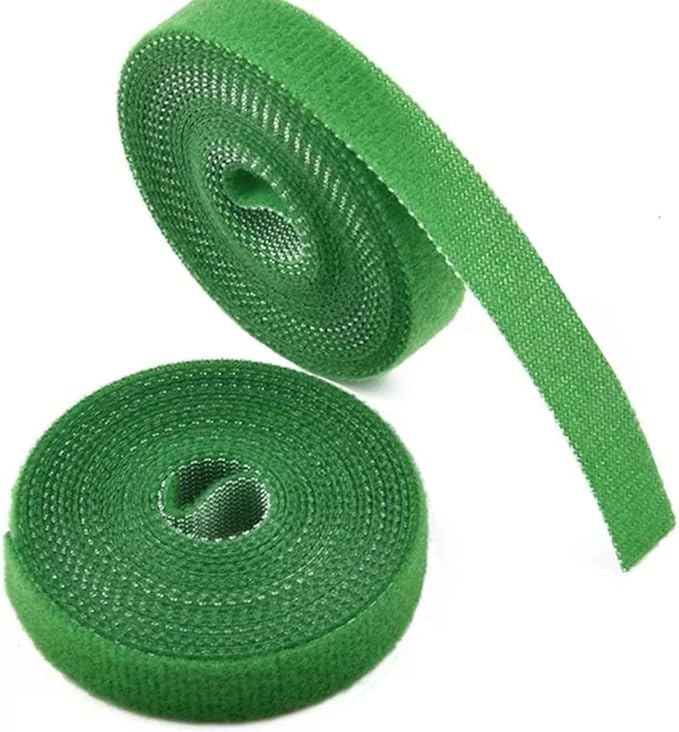 IFNOW Hook and Loop Cable Ties Reusable Fastening Tape Garden Tie Strap Plant Supports Gentle on Plants Plant Ties Garden Tape (Green, 0.4''/16FT, 2PCS)