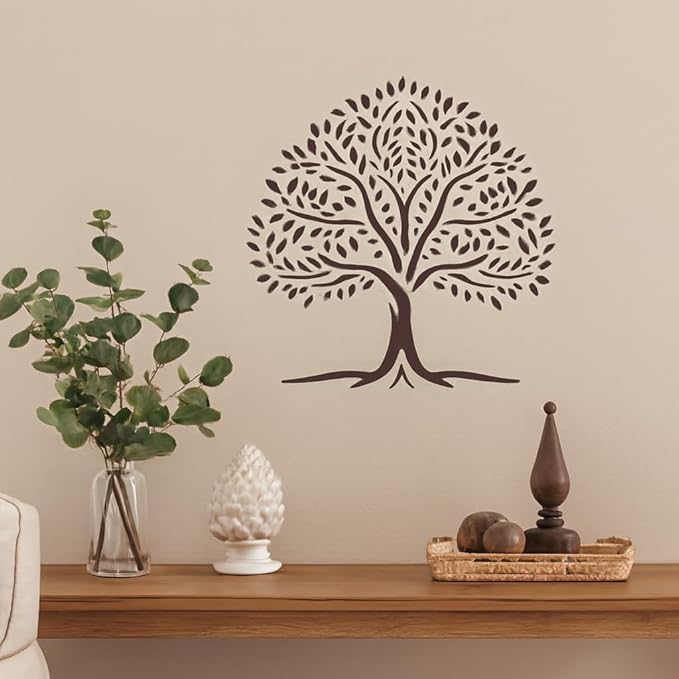 Tree Stencil – Nature Forest Landscape Design Template Pattern Reusable Art Stencil for Painting, Crafting and DIY Projects