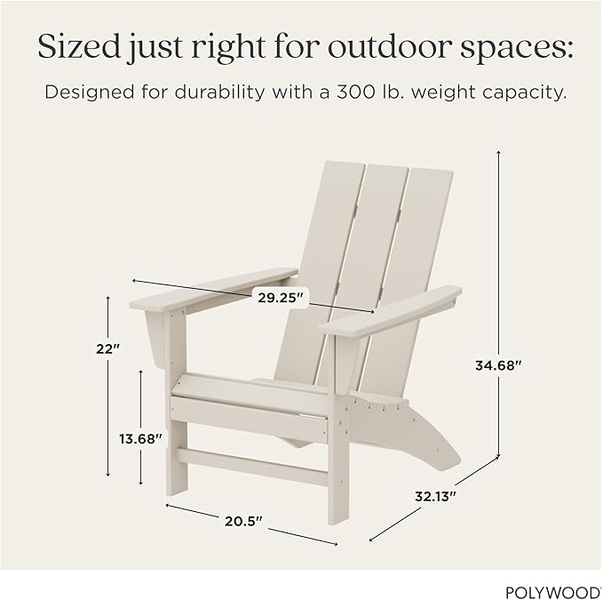POLYWOOD AD420SA Modern Adirondack Chair, Sand
