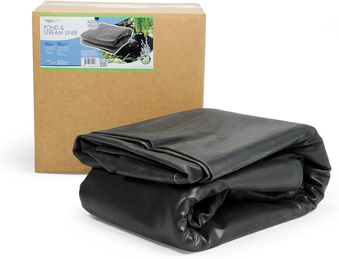 Aquascape PRO Grade 45 MIL EPDM Fish-Safe Pond Liner, 15 x 25 feet, 375 sq ft, Black