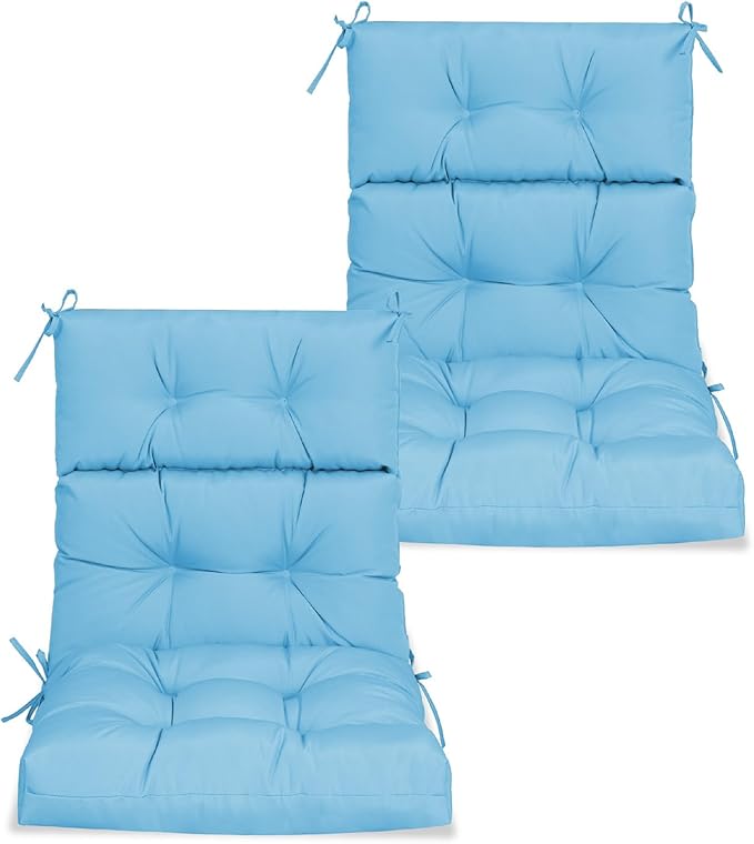 High Back Chair Cushions Set of 2, Adirondack Chair Cushion with Waterproof, Rocking Chair Cushion for Outdoor Patio, Garden Porch 45”x 22”x 4 (2, Sky Blue)