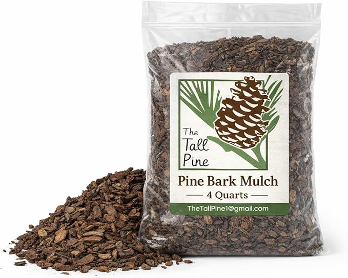 The Tall Pine Pine Bark Mulch Nuggets (4 Quarts) for Indoor/Outdoor Container Gardening, Houseplant Mulch, Brown