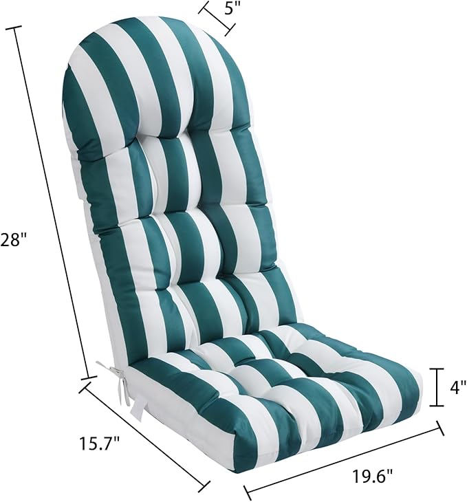Enipate Weather Resistant Adirondack Chair Cushions High Back Indoor Outdoor Patio Tufted Lounge Cushion Seat Pads