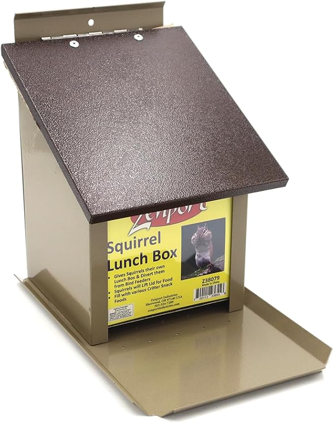 Zenport Z38079 Squirrel Lunch Box Hopper Squirrel Feeder - Helps Divert Squirrels Away from Dedicated Bird Feeders