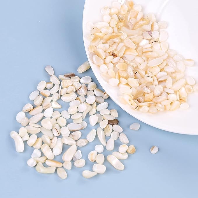Crushed Shells for Crafts, Sea Shells for Kids DIY Art, Vase Fillers Table Scatter, Party Favor, Wedding Decoration, Succulents Plants Soil Cover, Art Crafts (Beige)