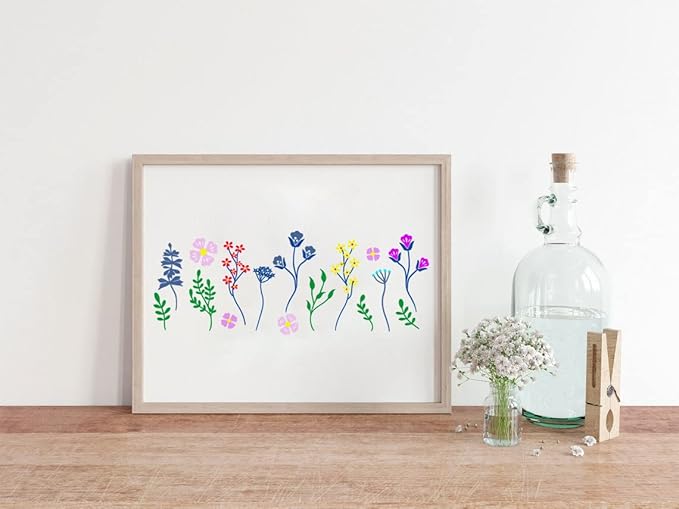 DGAGA Spring Silk Screen Stencils Self Adhesive Screen Printing Stencil Reusable Mesh Stencils Garden Chalk Transfers for Chalk Paste Paint on Wood Signs, Fabric,DIY Home Decor,Crafts Chalks Art