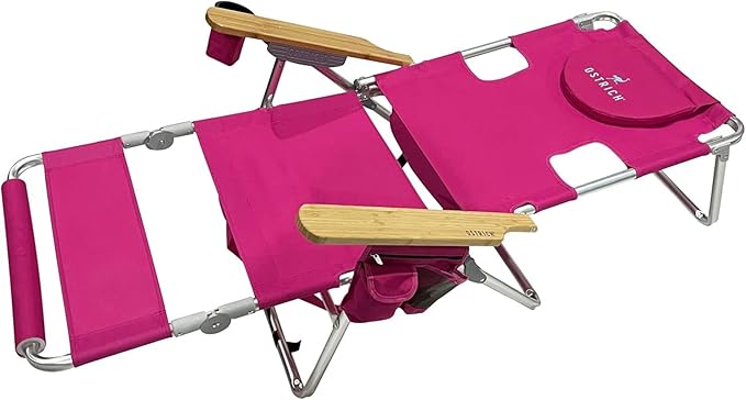 Ostrich Deltess 3 in 1 Portable Chair Cooler Bag & Reclining Lounger, Pink