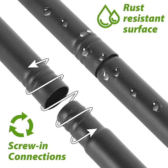 Bird Feeder Pole Stand Squirrel Proof for Outdoors Heavy Duty Shepherds Hook for Bird Feeder with Baffle, 88in Tall Double Garden Hooks for Hanging Plant Light, 1 Pack