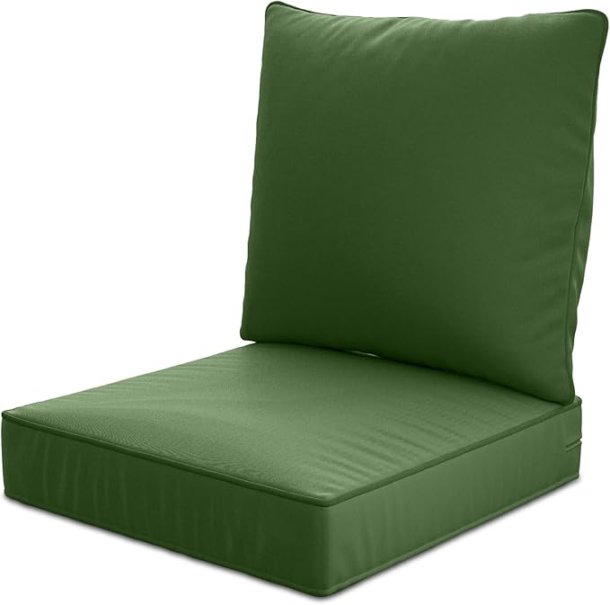 22" x 22" x 6" Outdoor Deep Seat Cushions - Waterproof & Fade Resistant Patio Furniture Replacement Cushions, Non-Slip Outdoor Cushions Fit Loveseats, Couches, Chairs, and Sofas