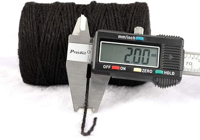 KINGLAKE 328 Feet Jute Twine Black Gift Twine String Durable Packing String for Gift Wrapping Arts & Crafts Decoration